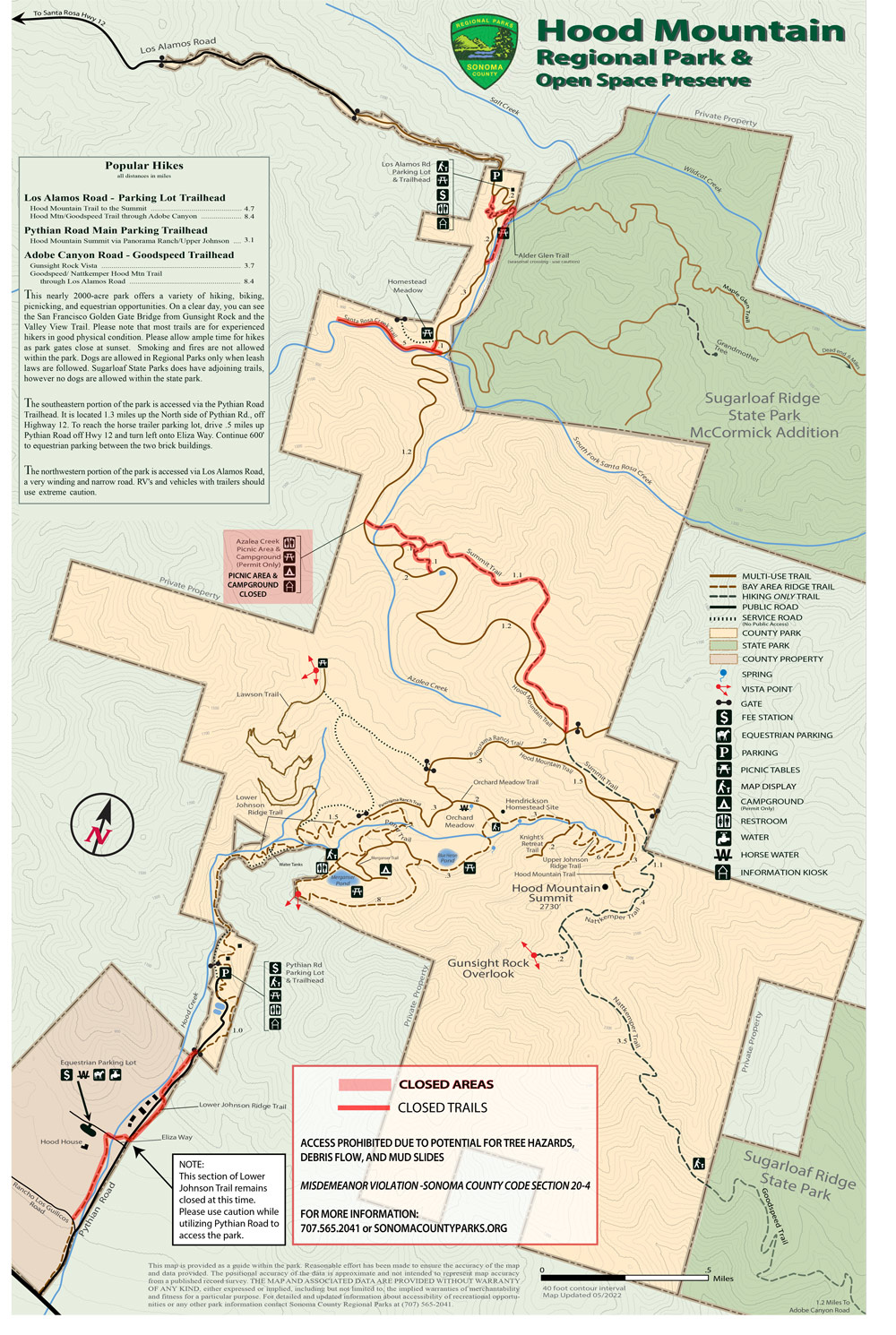Hood Mountain Regional Park & Open Space Preserve Map