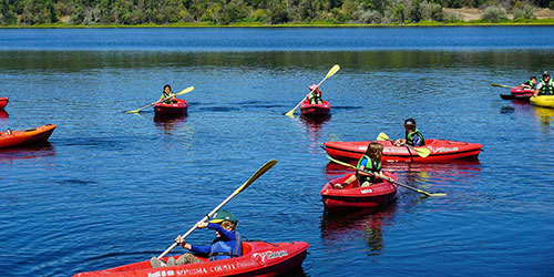 Summer camp kayak lessons