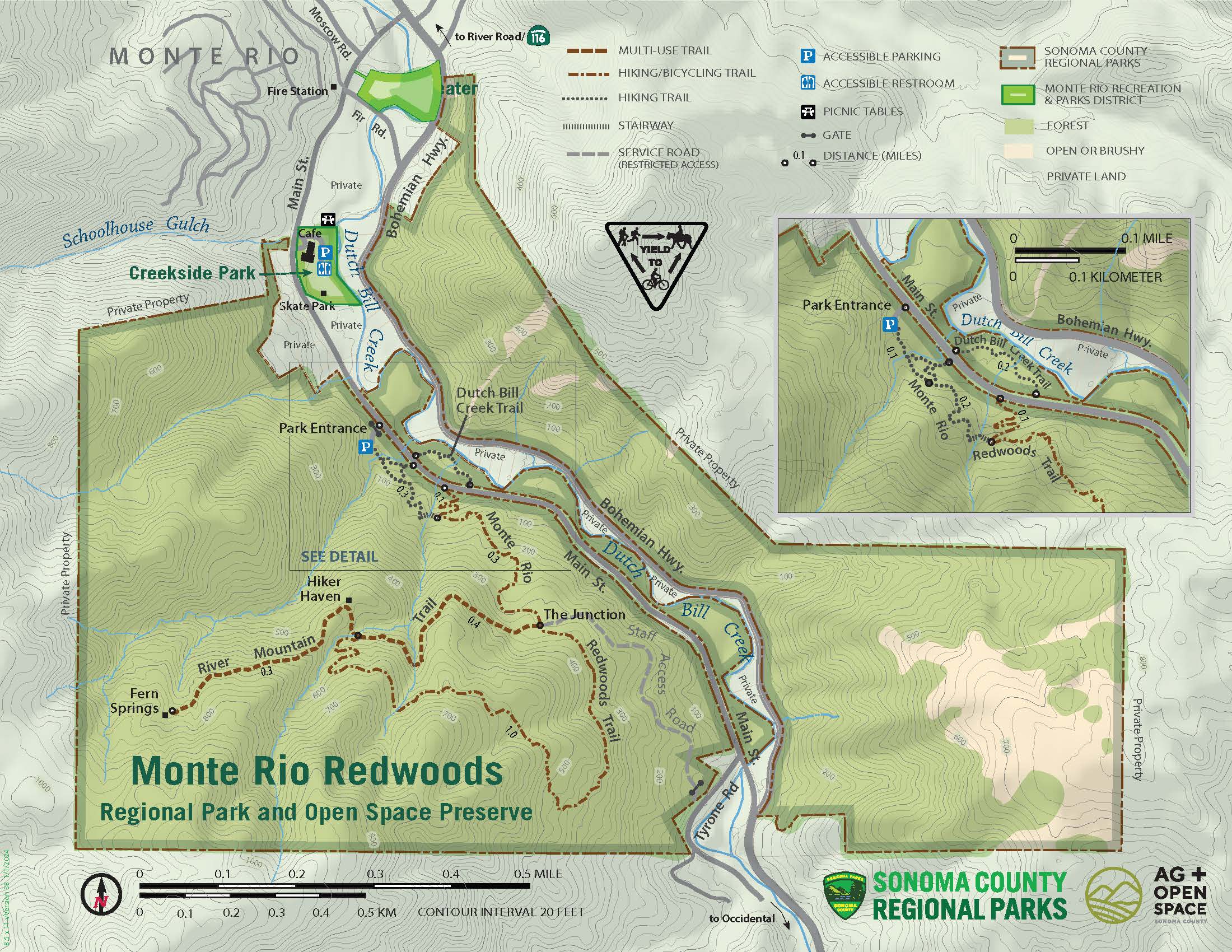 Monte Rio Redwoods Regional Park and Open Space Preserve map