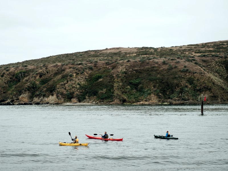 Kayakers Doran harbor channel