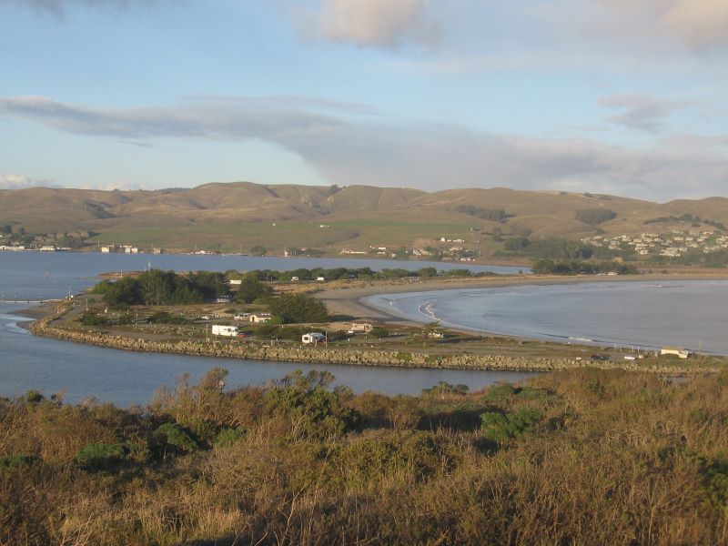 A landscape view of Doran Regional Park beach and campground
