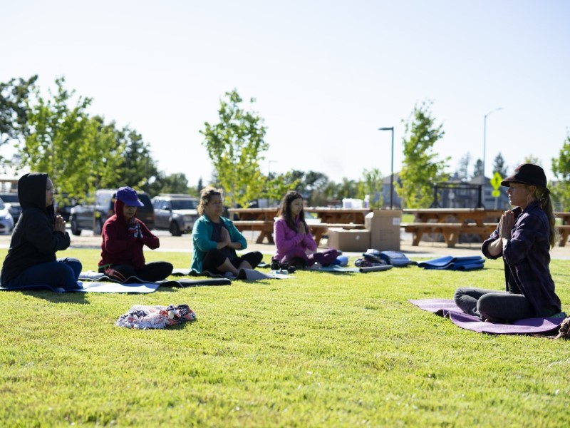 Yoga class at Spring Lake Regional Park