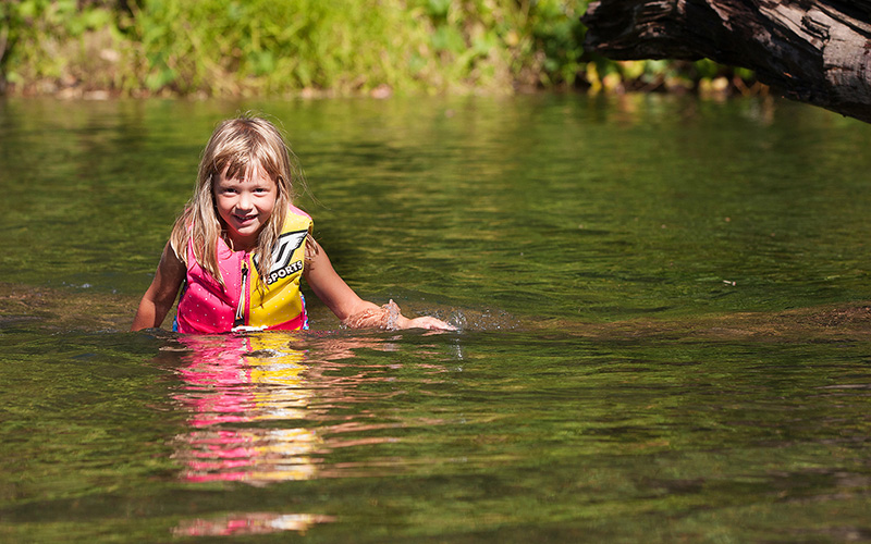 Girl in Life Vest on the Russian River