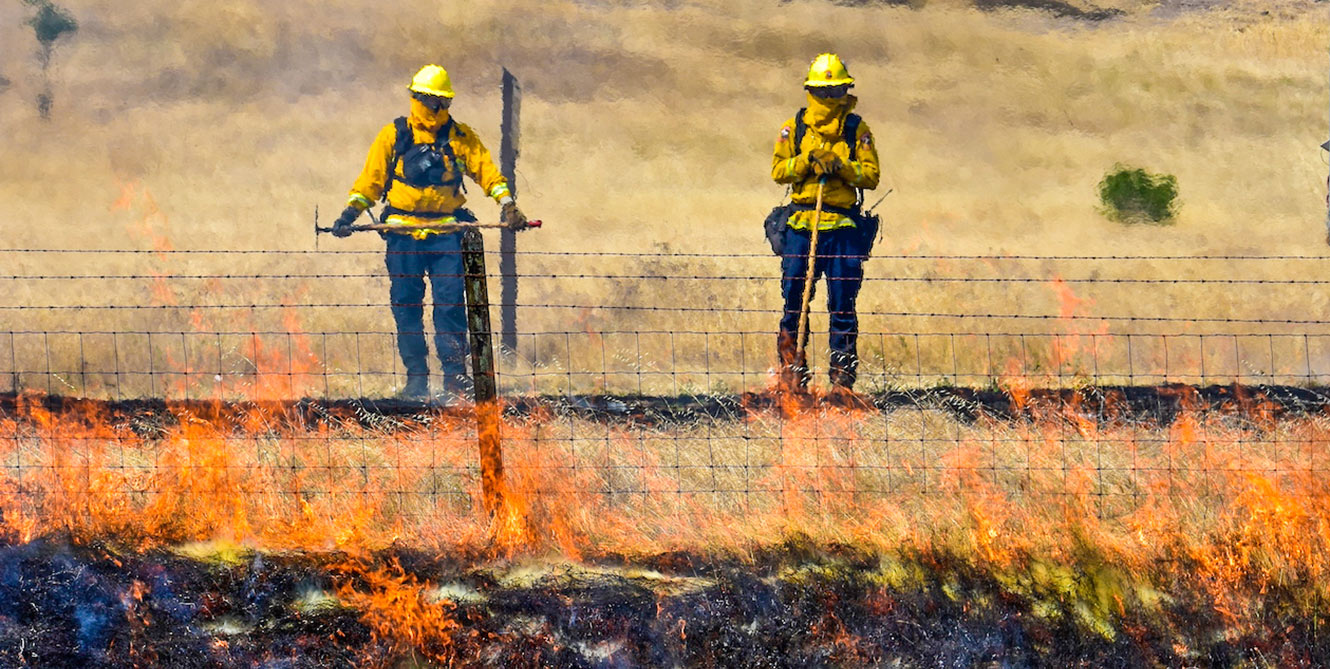 Prescribed fire being applied at Sonoma Valley Regional Park