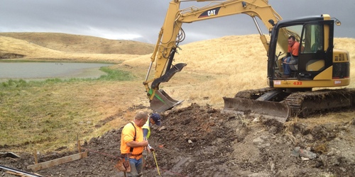 Cardoza Creek construction at Tolay Lake