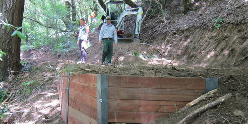 Trail construction on Lower Johnson Trail in Hood Mountain Park 500