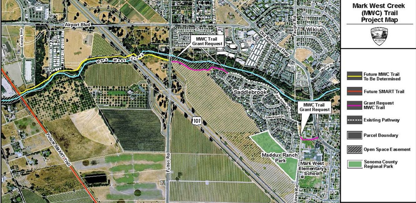 Mark West Creek Trail - section of project location map