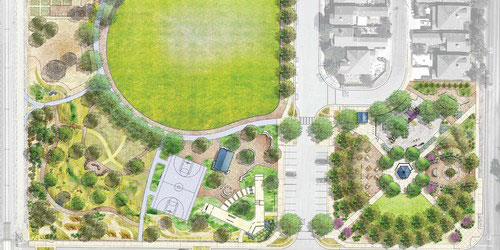 overhead drawing of Andy's park design