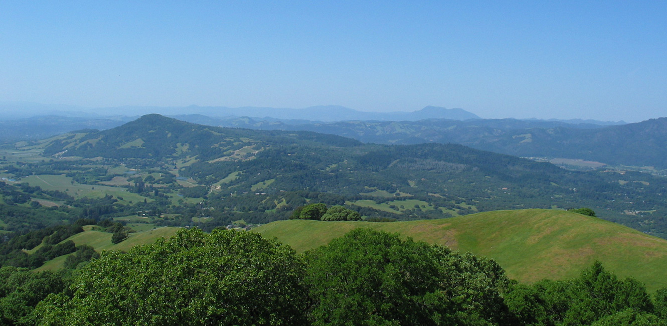 View of Bennett Valley Peak from North Sonoma Mountain Ridge Trail