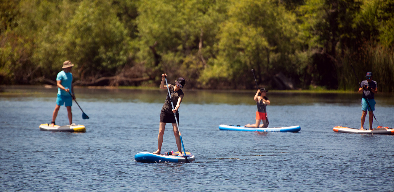 Stand-up paddle boarding at Spring Lake Regional Park 