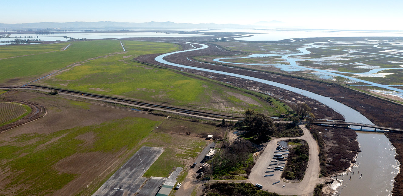 Hudeman Slough - aerial view