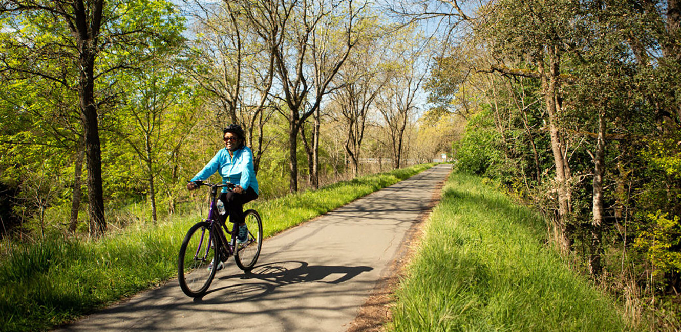 Bicycle ride on a Santa Rosa Creek Trail