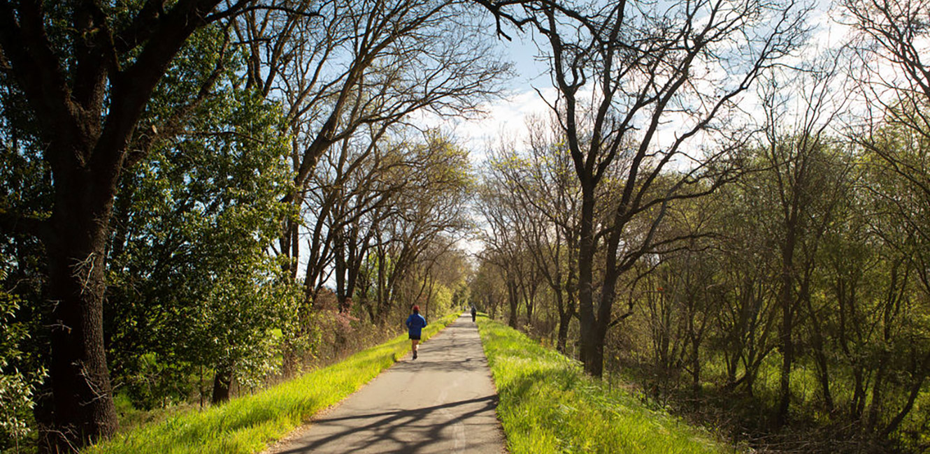 Jogger on Santa Rosa Creek Trail