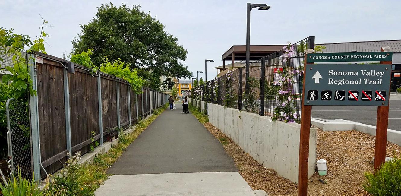 Sonoma Valley Regional Trail near the school