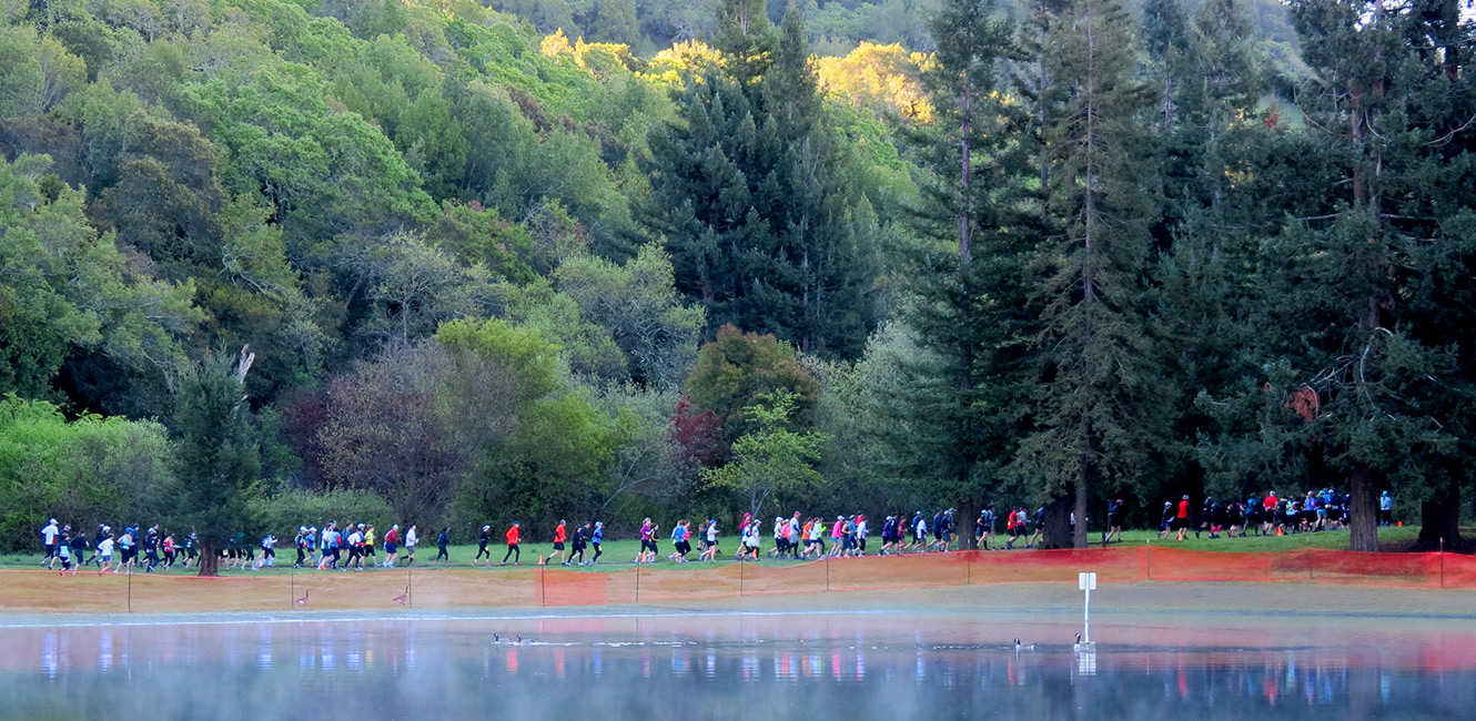 Marathon runners at Spring Lake Regional Park